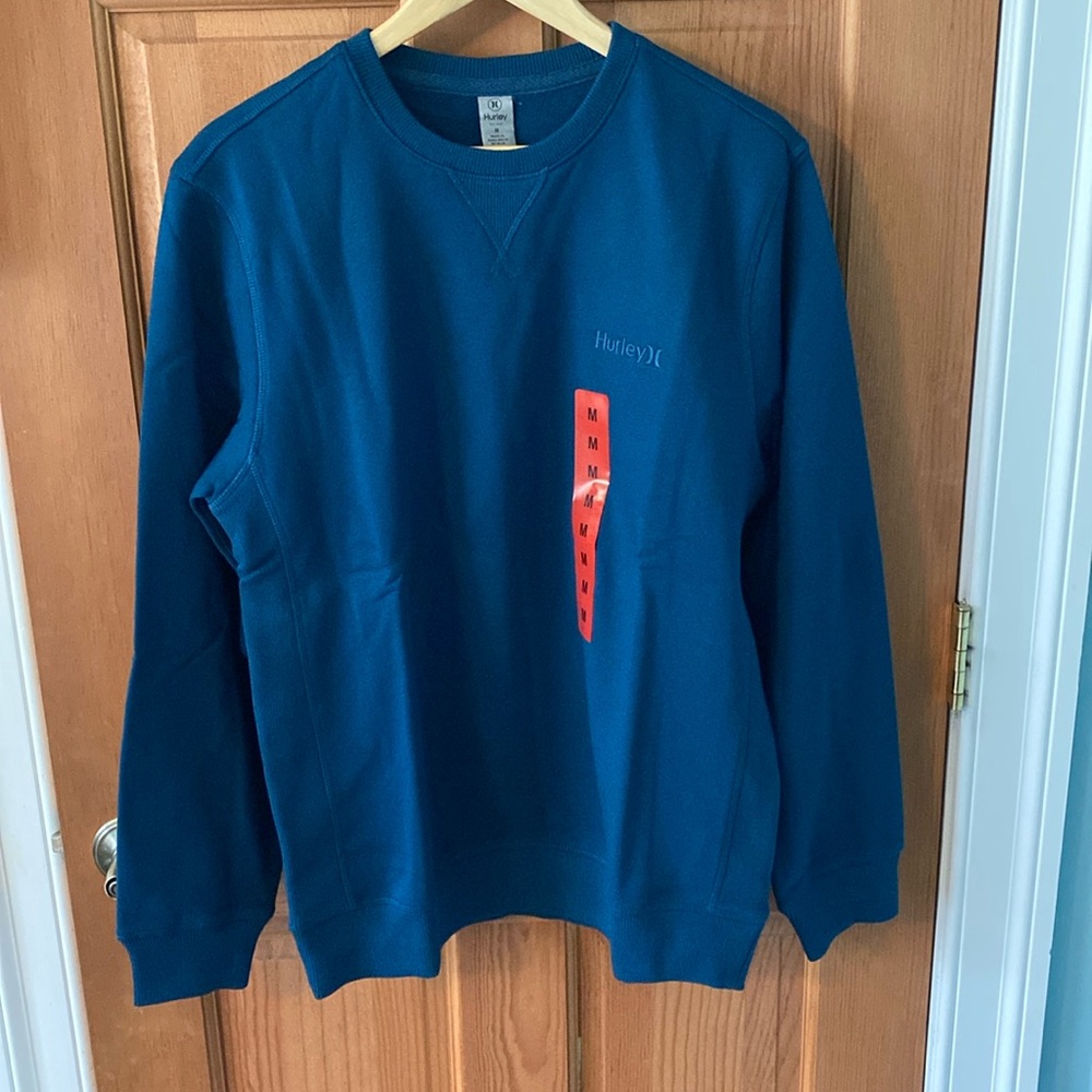 Hurley men’s or teen boy, long sleeve fleece, crewneck sweatshirt, size medium